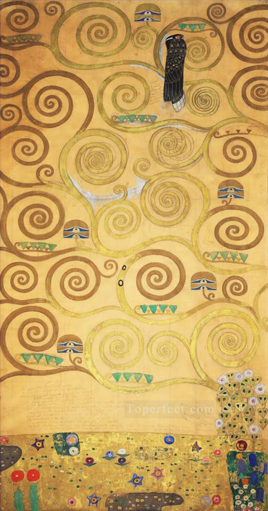 Neun Cartoons für die Ausführung eines Fries Gustav Klimt Gold Ölgemälde